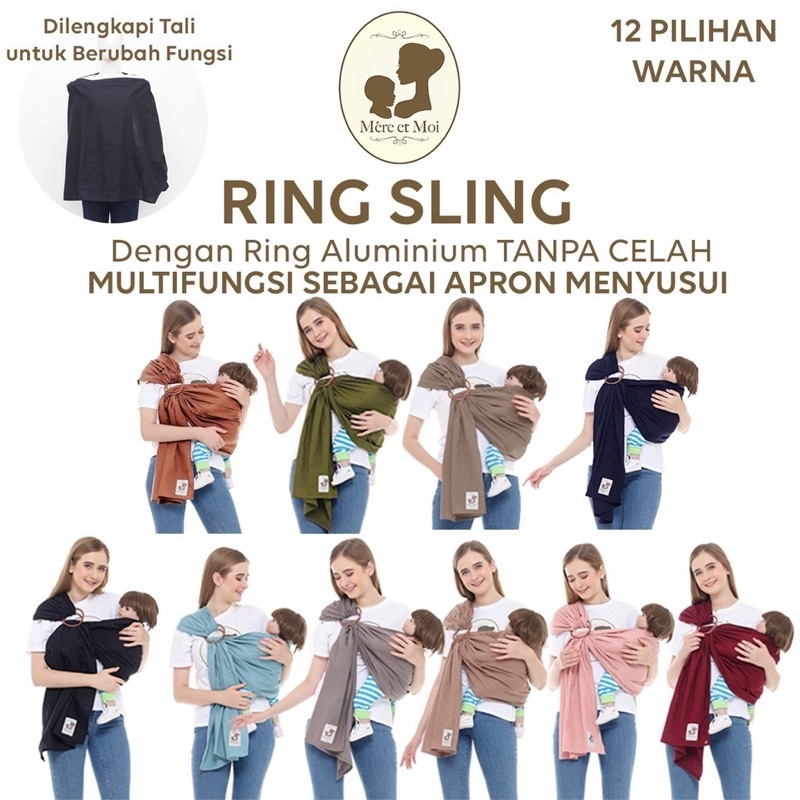 Jual Mere Et Moi Gendongan Ring Sling Linen Tanpa Celah Ringsling