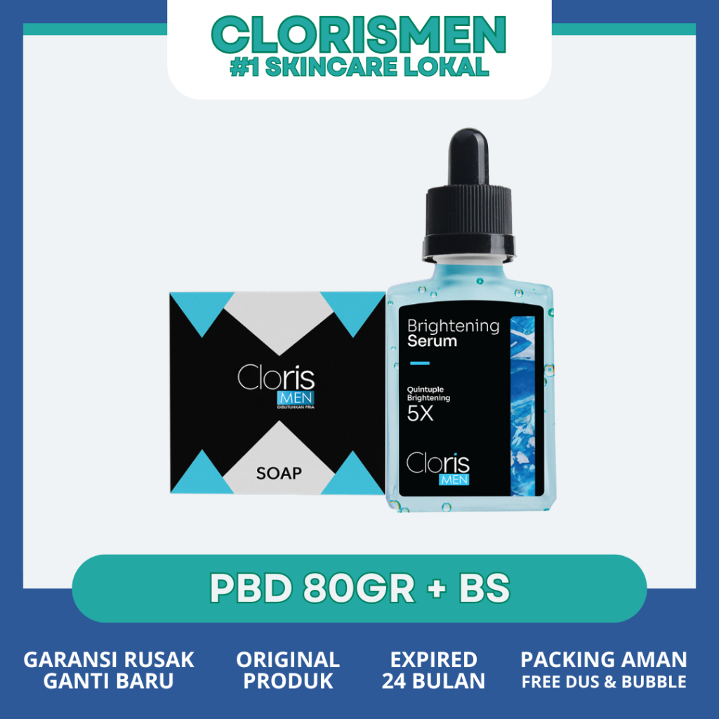 Jual Clorismen Paket Sabun 80gr & Brightening Serum - Skincare Pria ...