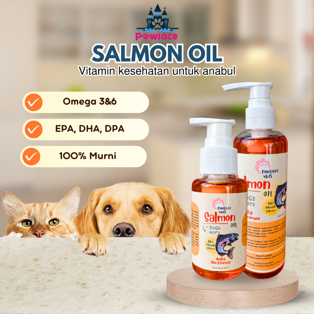Minyak Salmon Murni 100% Minyak Salmon Kucing Anjing Salmon Oil Vitamin  Minyak Ikan Salmon Untuk Kucing Anjing 60ml 250ml MINYAK IKAN