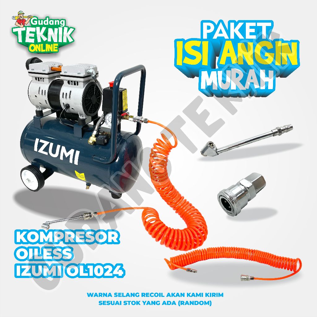 Jual Kompresor Angin Udara 24L IZUMI OL1024 1HP / Air Compressor ...