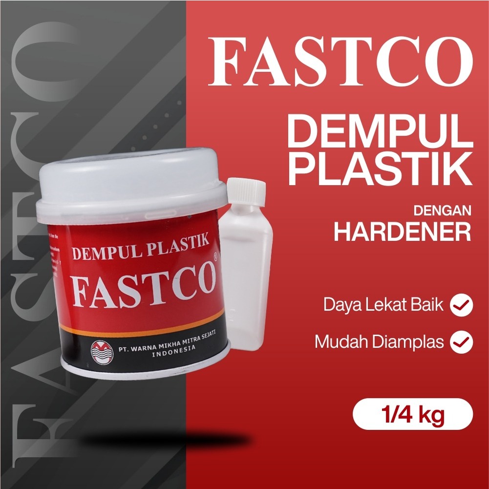 Jual Dempul Fastco 1/4 Kg + Hardener / Dempul Plastik | Shopee Indonesia