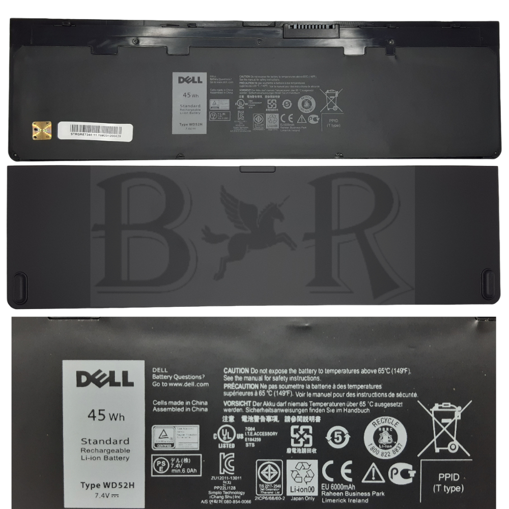 WD52H VFV59 Laptop Batterij Vervanging voor Dell Latitude E7240 E7250 Ultrabook Notebook F3G33 KWFFN J31N7 451-BBFW 451-BBFT 451-BBFX 451-BBFY GD076 GVD76 HJ8KP NCVF0 F3G33 W57CV J31N7 (7.4V 45Wh