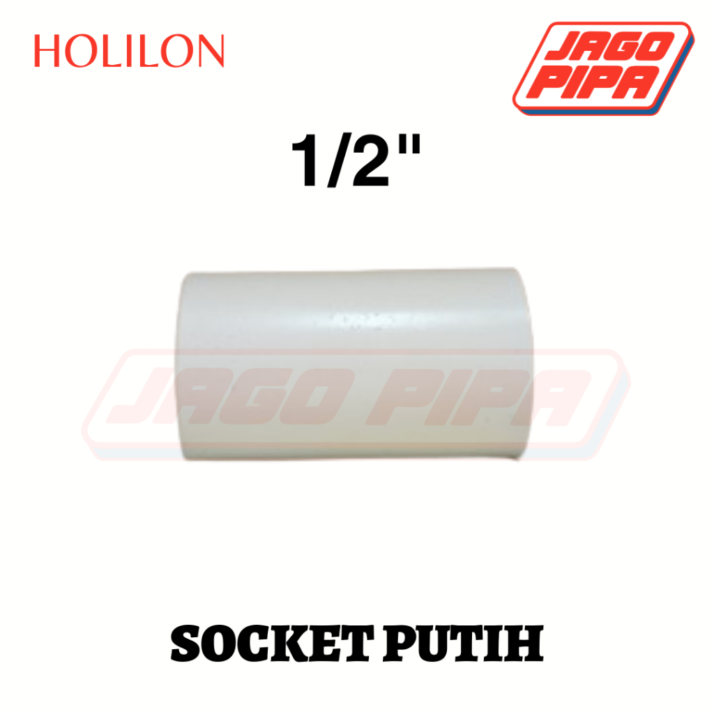 Jual Holilon PUTIH Socket 1/2 Inch AW Sock Sok Fitting PVC 1/2 ...