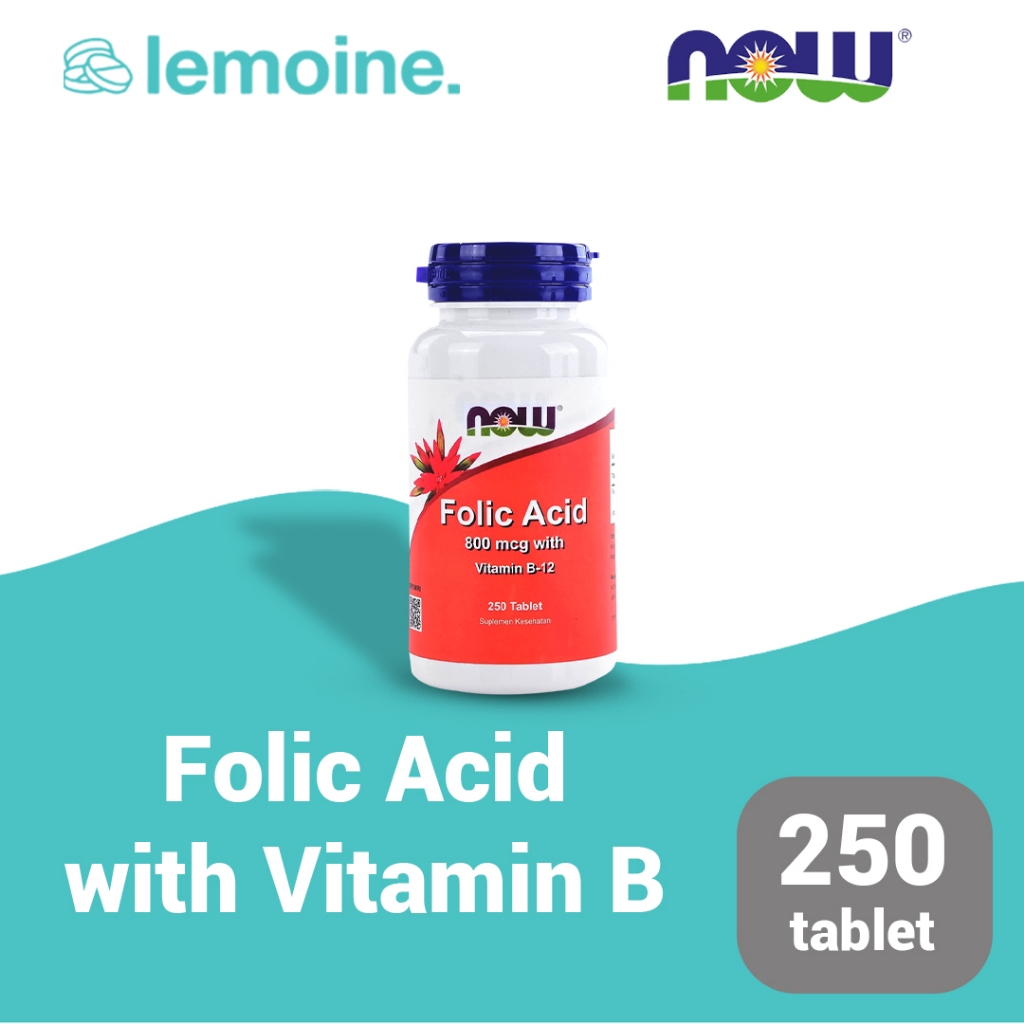 Jual Now Folic Acid 800mcg with Vitamin B-12 Suplemen Vitamin Asam ...