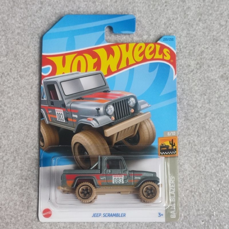 Xe mô hình Hot Wheels bán tải Jeep Scrambler (HKG78), Baja Blazers, chính hãng Mattel