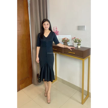 Meganshoping Mermaid Dress Scuba Casual Formal Bodycon Body Fit Korea Look Vintage Fashion