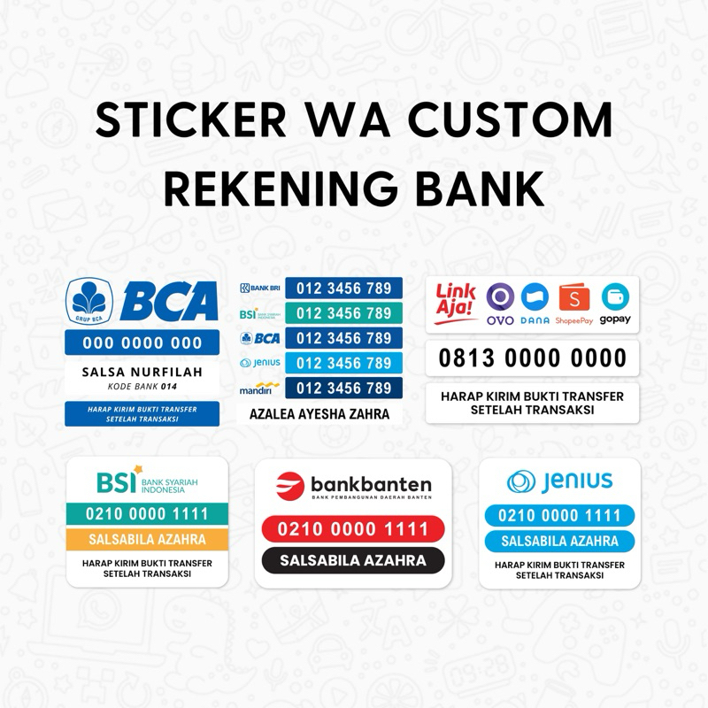 rekening bank sticker