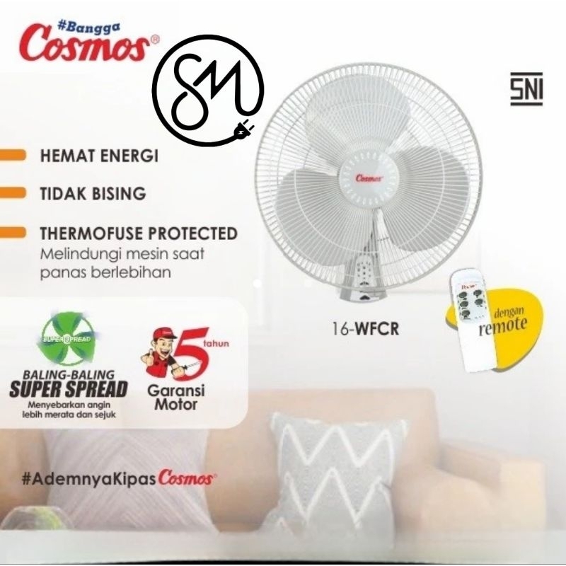 Jual Kipas Angin Cosmos 16-WFCR remote dinding wallfan 16WFCR 16 inch ...
