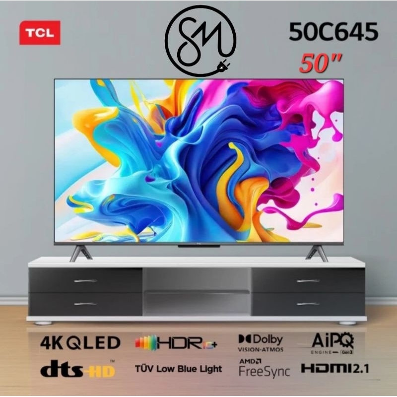 Jual QLED LED TV TCL 50 inch 50C645 4K UHD Smart Android Google tv HDR ...