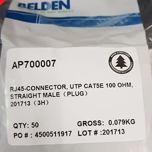 Jual Konektor BELDEN Rj45 cat 5 original isi 50pcs AP700007 | Shopee ...