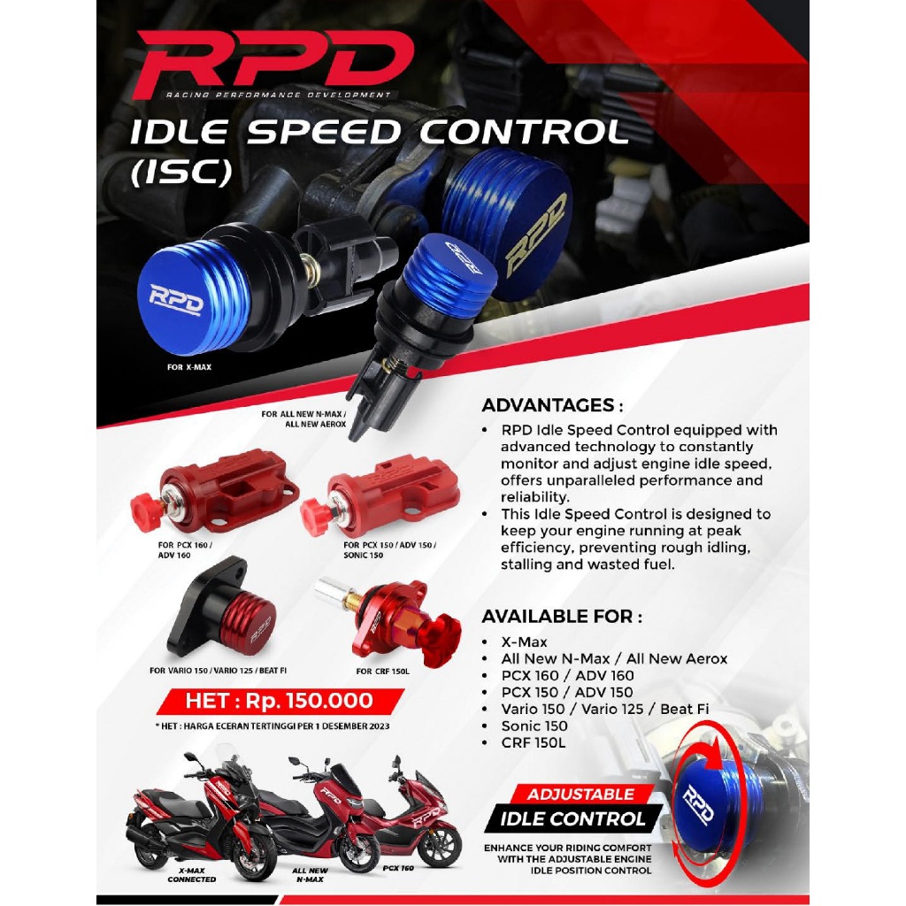 Jual Kontrol Langsam RPD Beat Fi ESP / Vario 125 / Vario 150 Idle Speed ...