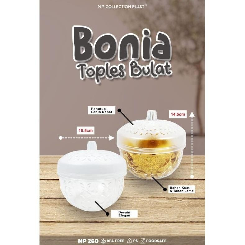 Jual toples kue lebaran bonia 1,5L/ toples plastik akrilik/ toples