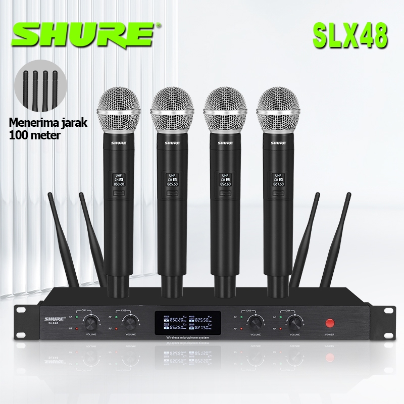 shuer/SLX48 mic wireless,vocal suara terbaik Dual handheld microphone  wireless mic karaoke