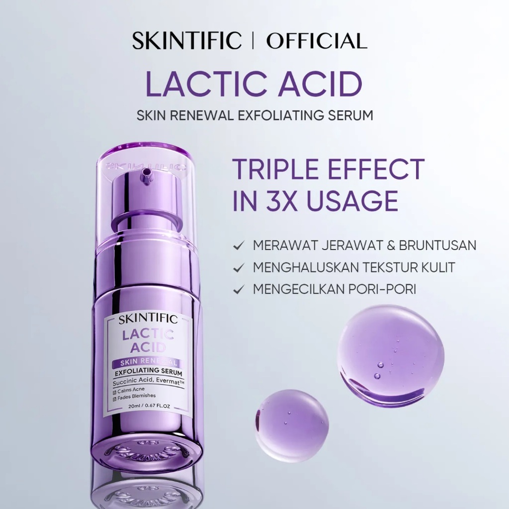 Sérum Acide Lactique SKINTIFIC 20 Ml - Exfoliant Doux Anti-Acné & Pores - Neuf