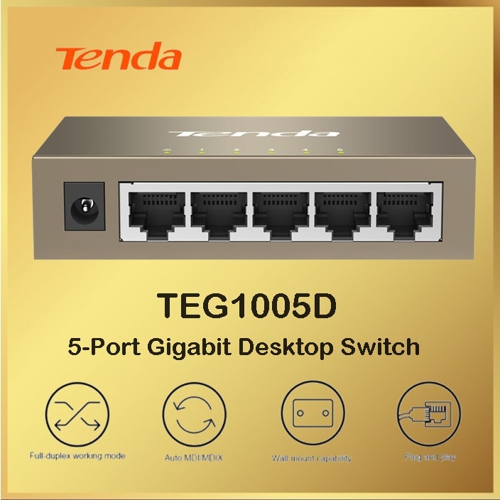 Jual Tenda TEG1005D 5-port Ethernet Gigabit Switch Hub TEG 1005D ...