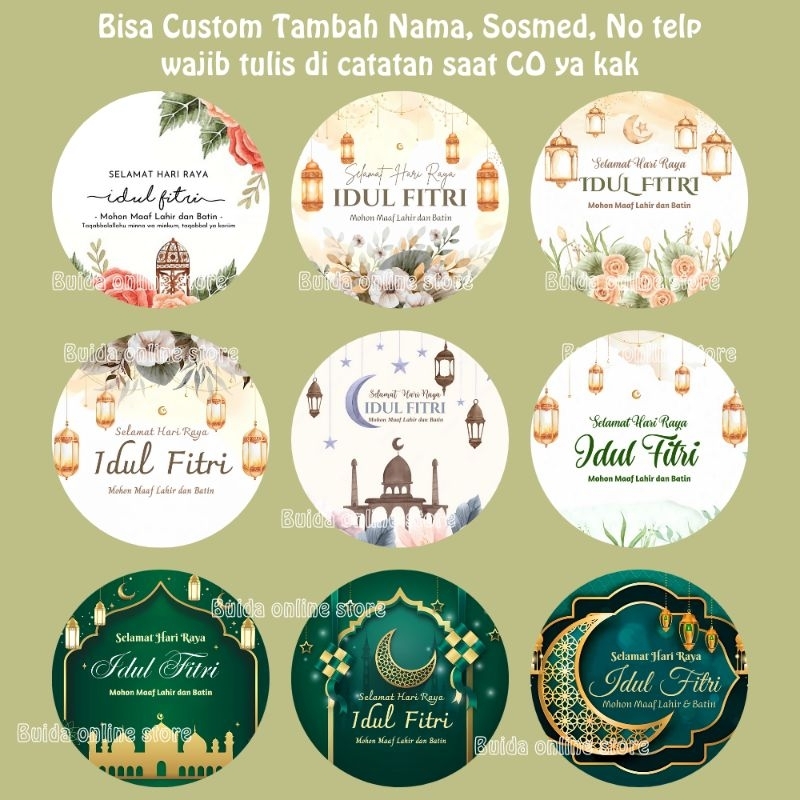 Jual Stiker / Hangtag / Kartu Ucapan Selamat Hari Raya Idul Fitri Mohon ...