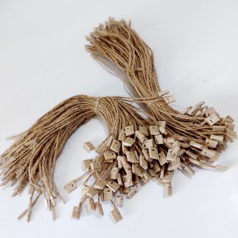 Jual tali hangtag goni / gantungan label baju / tali rami / loopin goni ...