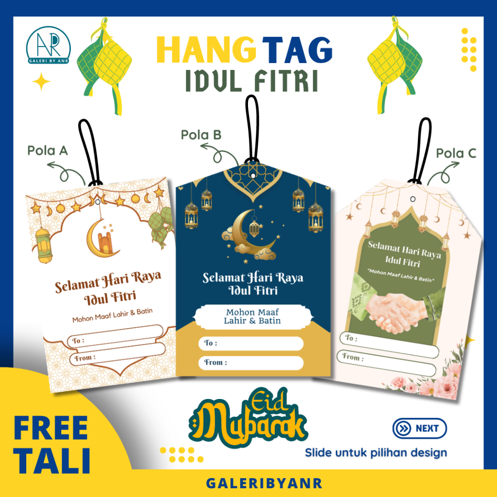 Jual D13 Hangtag Idul Fitri Ramadahan Custom | Hang Tag Lebaran | Kartu ...