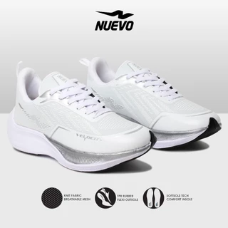 NUEVO - Sepatu Running Nuevo Velocity Putih Silver Olahraga Jogging Lari Pria