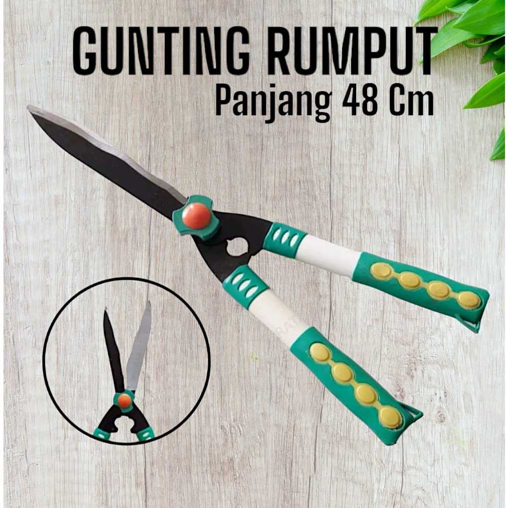 Jual Gunting Rumput Super Tajam Gagang Karet Panjang 48cm | Shopee ...