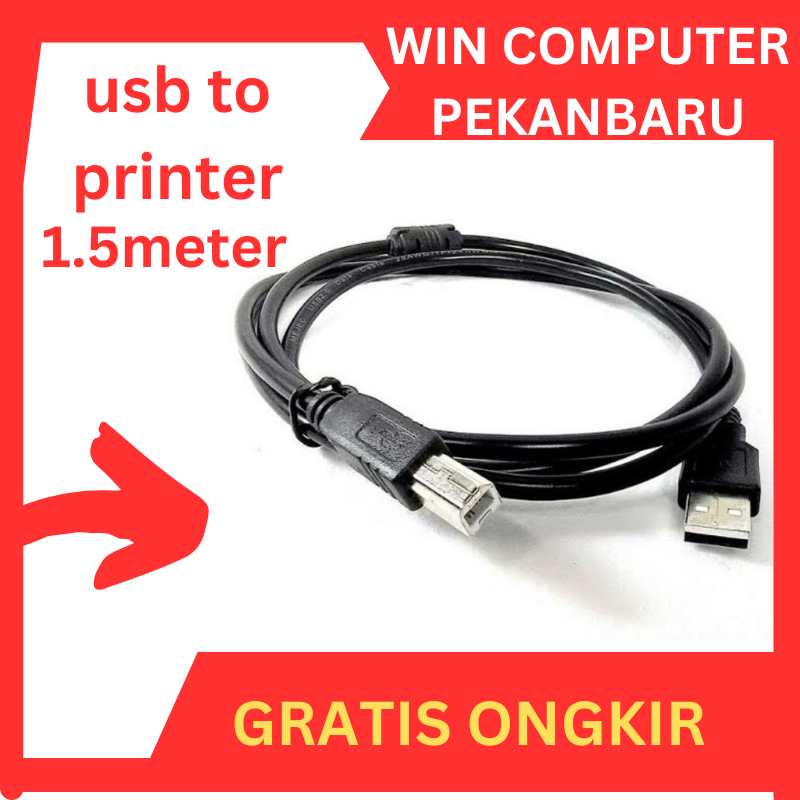 Jual KABEL USB PRINTER 1.5M hitam HIGH QUALITY | Shopee Indonesia