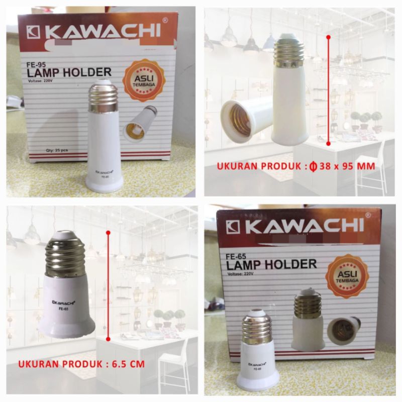 Jual Fitting Sambung Asli Tembaga Kawachi Lamp Holder Extension Fe