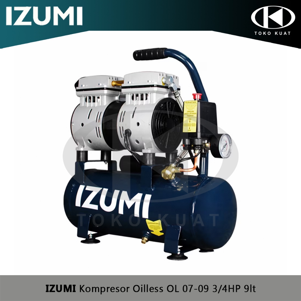 Jual Izumi kompresor silent oilless compressor OL 0709 3/4HP 550w tank ...