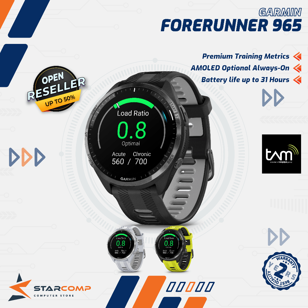 Jual Garmin Forerunner 965 Gps Running Smartwatch Original Garansi Resmi Tam 2 Tahun Shopee