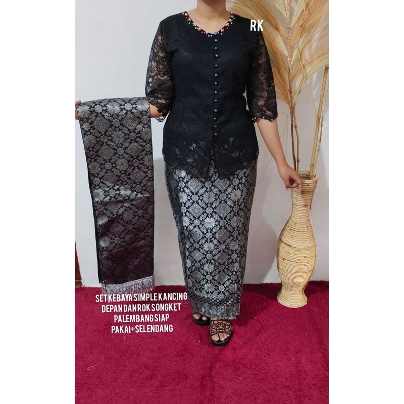 Jual Set kebaya simple dan songket selendang | Shopee Indonesia