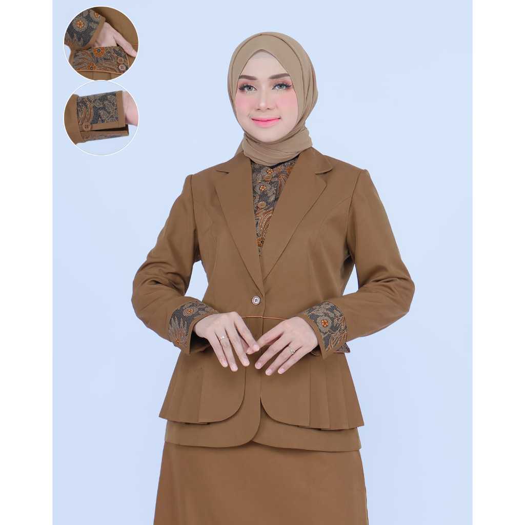 Jual Seragam Kerja Dinas ASN Pemda Khaki Tua Model Rompi Rempel ...
