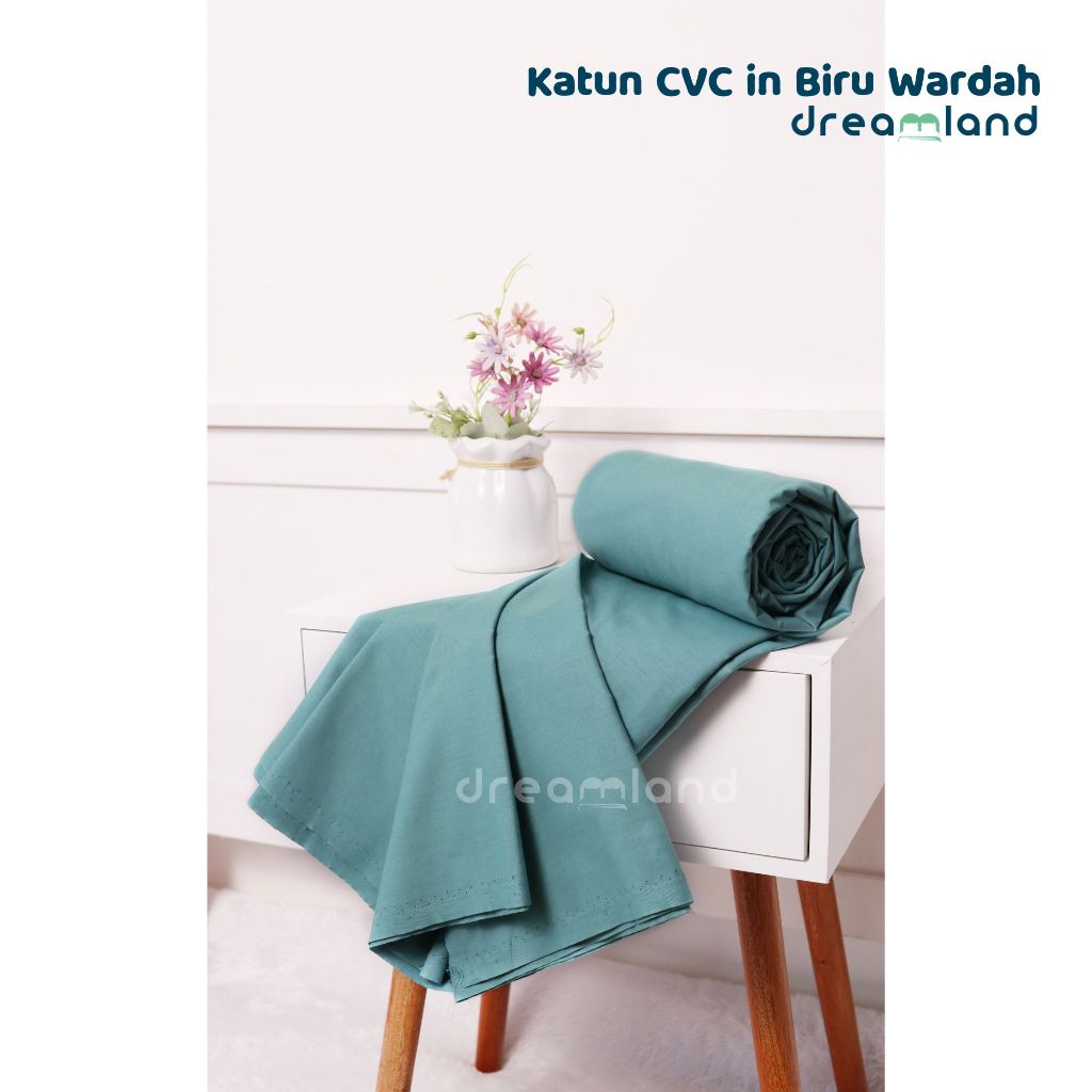 Jual Biru Wardah Color | Kain Ecer Katun CVC Polos Star Deluxe per 0.5 ...