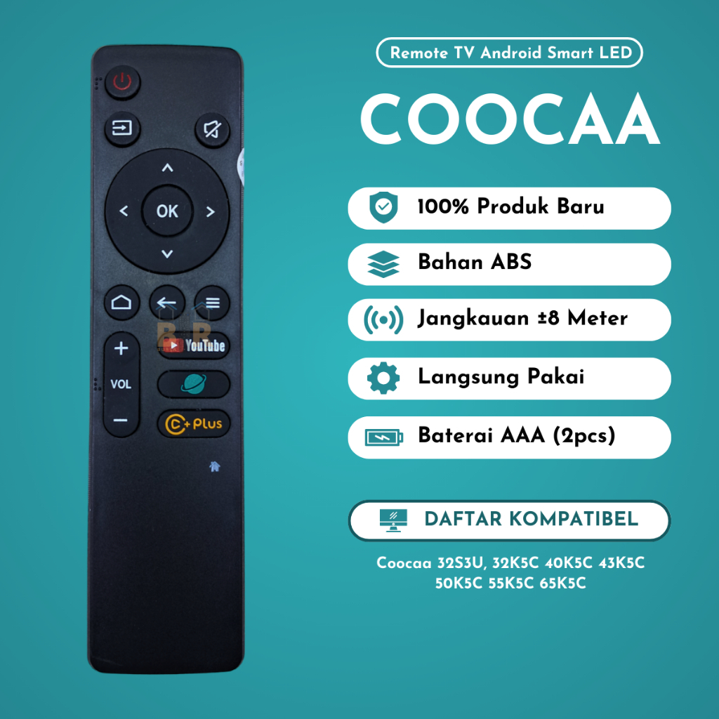 Jual Remot Remote TV Coocaa 32S3U 40S3U ANDROID Smart TV LED UHD tanpa ...