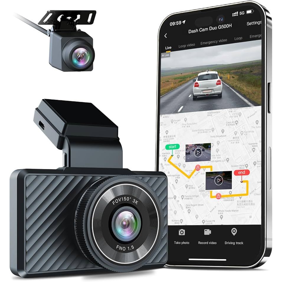 Jual BotsLab G500H Smart DashCam Auto Record Car Front Rear Dual Camera ...