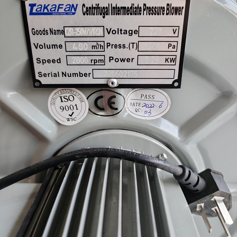 Jual Centrifugal blower fan Intermediate Pressure Blower 750 watt / 100 ...