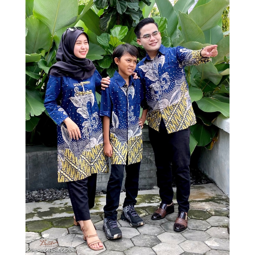 Jual Seragam batik kantor sarimbit keluarga couple modern | Shopee ...
