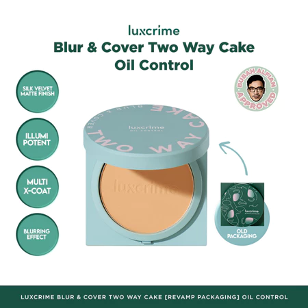 Luxcrime Oil Control, Blur & Cover Two Way Cake