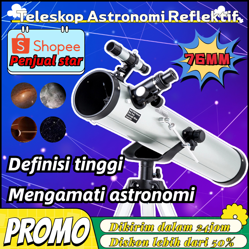 Jual 76mm Brau Teleskop Bulan Teleskop Astronomi Reflektif Kaliber ...