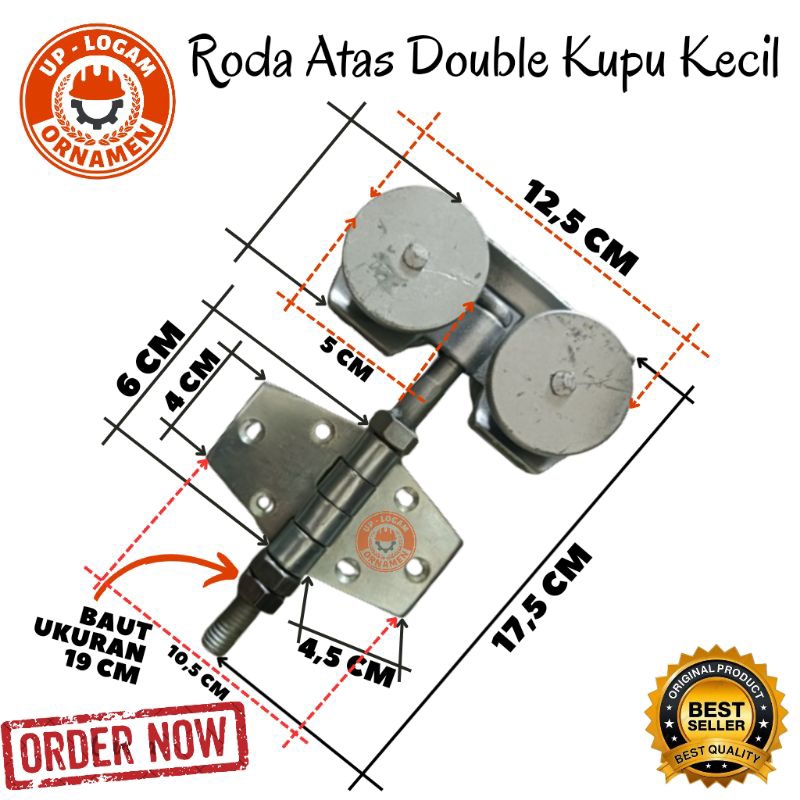 Jual Roda Atas Henderson Roda Double Engsel Kupu Kecil Pintu Gantung