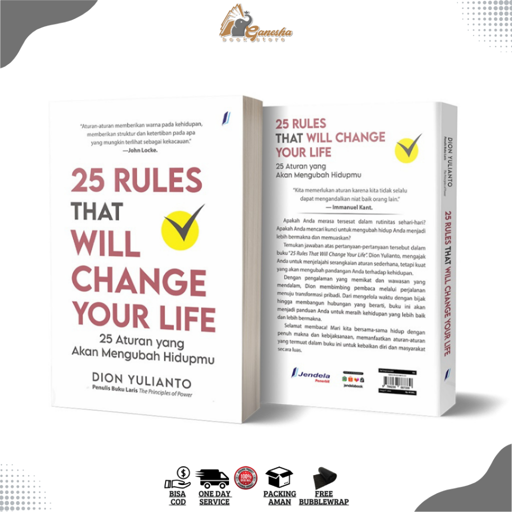Jual Buku Motivasi 25 Rules That Will Change Your Life 25 Aturan Akan