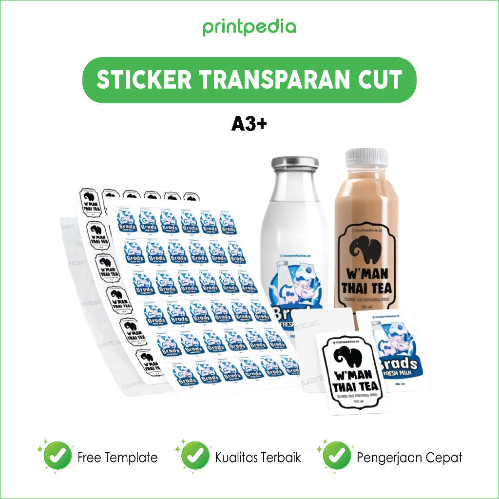 Jual Cetak Sticker Vinnyl Transparant A3+ / Stiker Custom Transparant ...