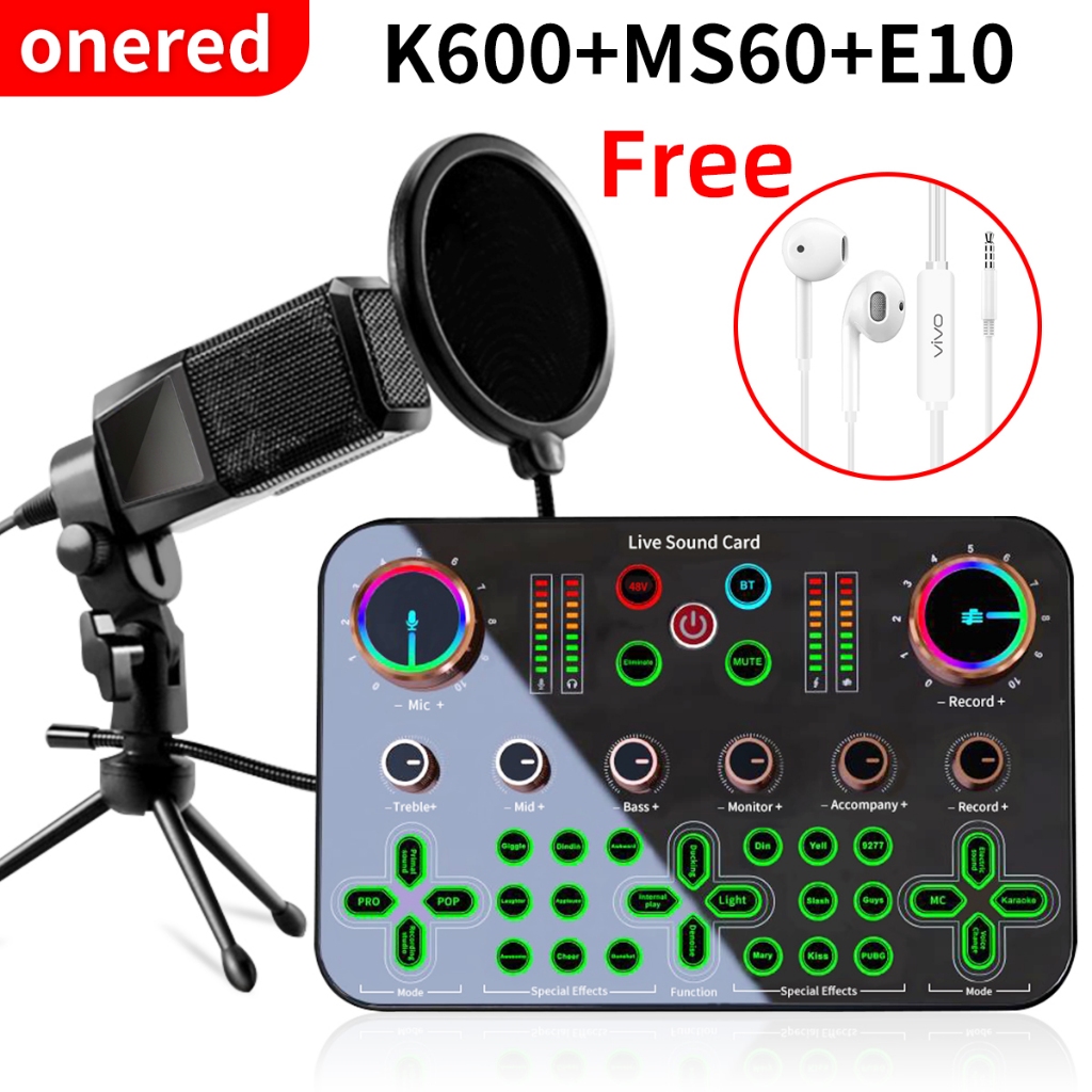 Jual Oneredcodk Ms Set V Sound Card Mic Set Dudukan Mikrofon Paket Lengkap Kartu Suara