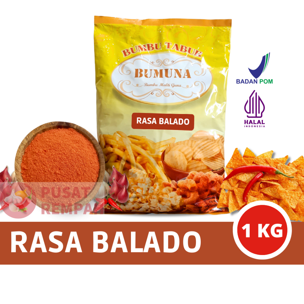Jual Bumbu Tabur Balado 1Kg / Premium Bubuk Tabur Bumbu Keripik Kentang ...