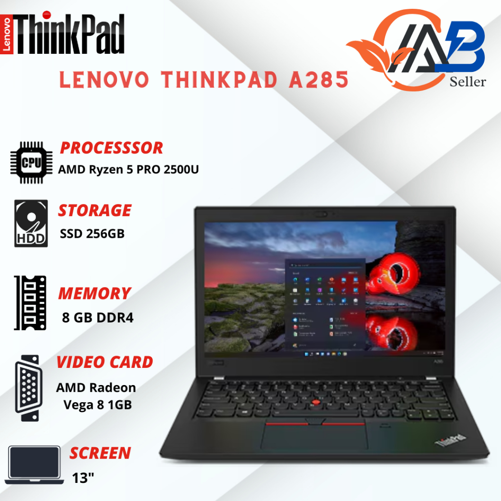 Jual Laptop Lenovo Thinkpad A285 AMD Ryzen 5 Pro 2500U SSD 512