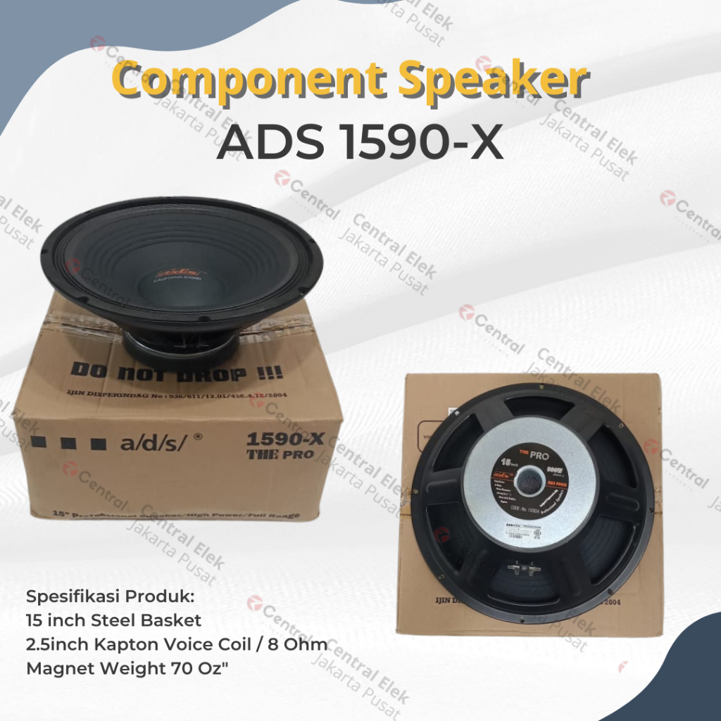 Jual SPEAKER ADS 1590 15 inch FULL RANGE MID LOW PRO 15