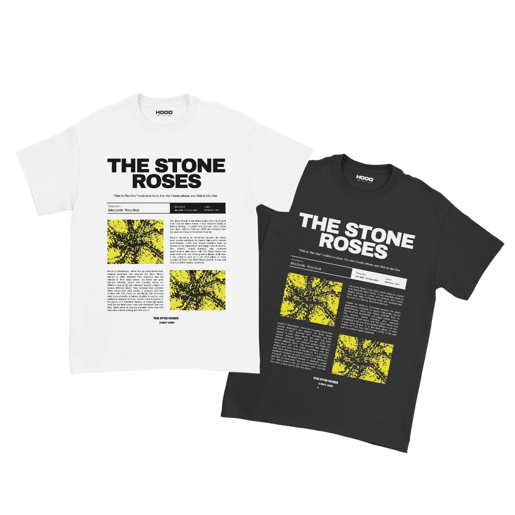 Jual Kaos The Stone Roses Album Lemon Reguler Fit Black & White ...