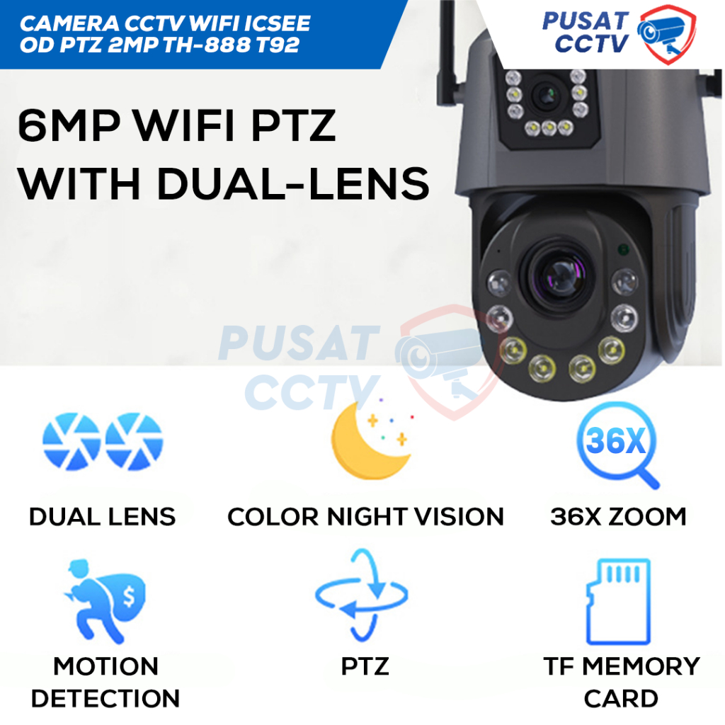 Jual CCTV WIFI CAMERA PTZ 36X ZOOM 8MP || CCTV WIFI SIANG MALAM ...