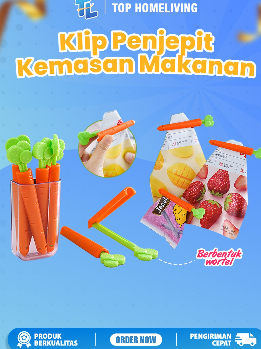 Jual PENJEPIT KEMASAN BENTUK WORTEL KLIP SNACK KLIP MAGNET SEALING CLIP ...