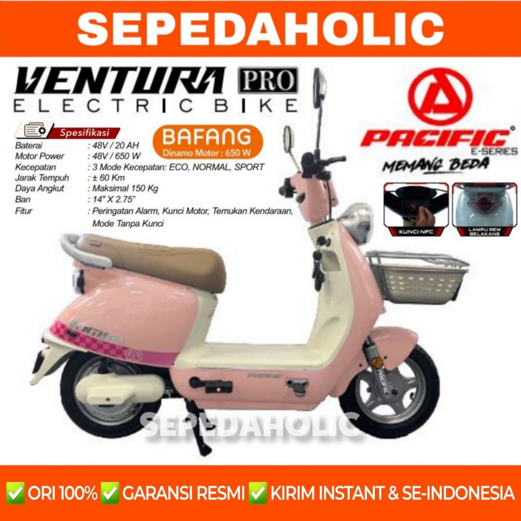 Jual Sepeda Listrik PACIFIC VENTURA PRO 650 Watt 20 AH Electric E Bike ...