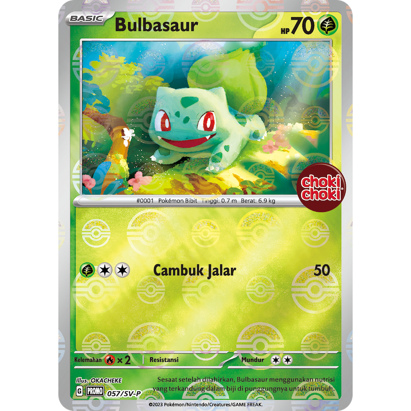 Jual POKEMON TCG INDONESIA BULBASAUR HOLOGRAM PROMO CHOKI CHOKI 057/SV ...