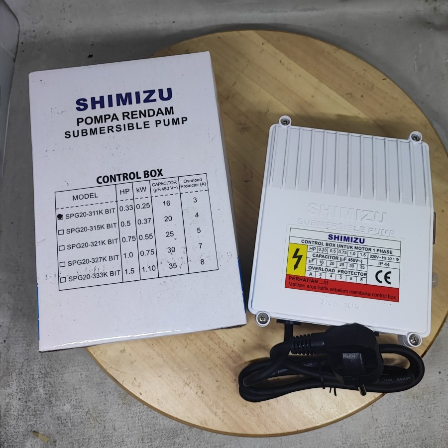 Jual CONTROL BOX SHIMIZU 1/3 HP Kapasitor 16 uf Overload 3a- SPG20-311K ...